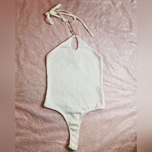 ♡ Halter Beaded Thong Bodysuit ♡